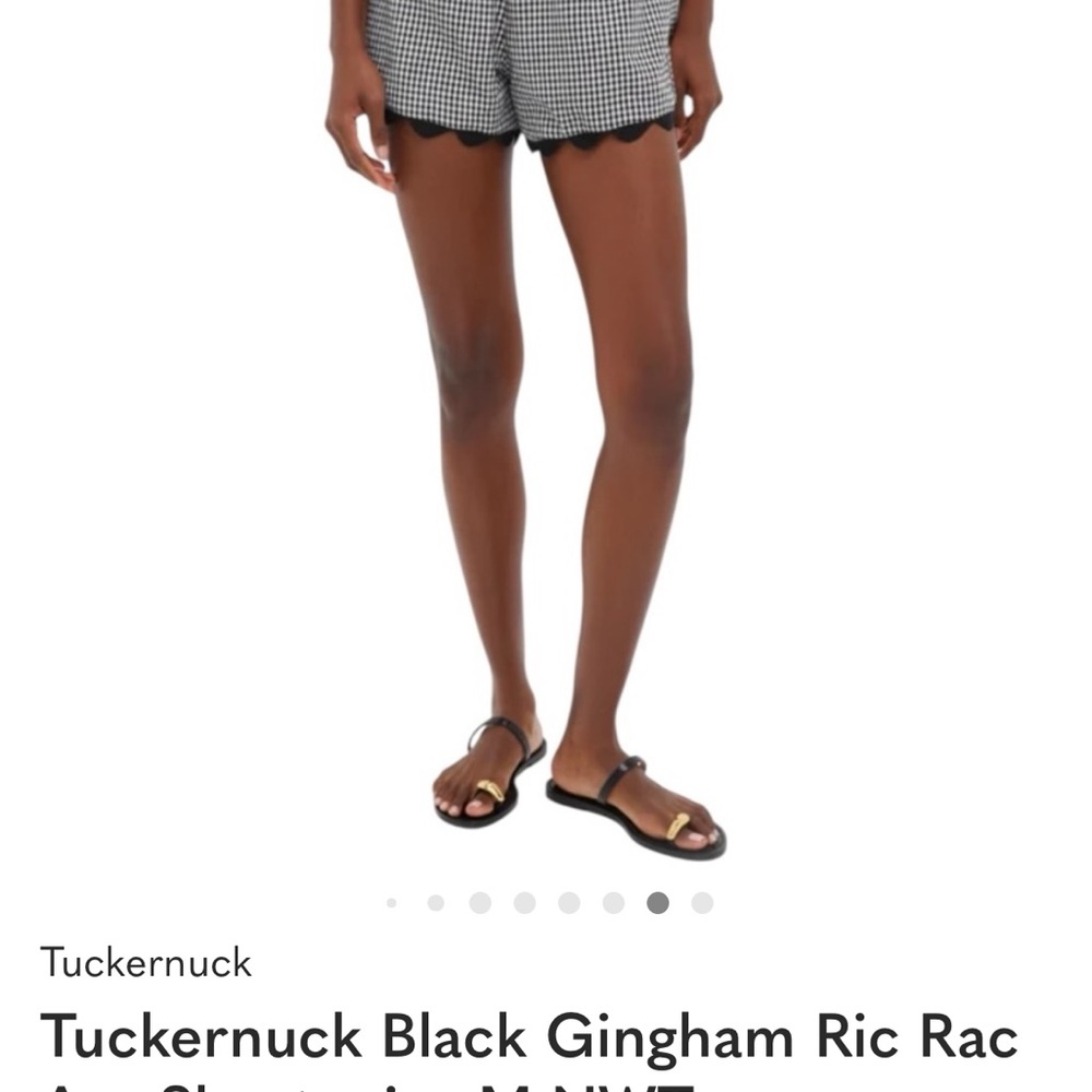 Tuckernuck Black and White Gingham Scallop-Hem Shorts - Picture 2 of 8